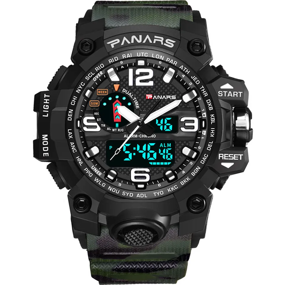 Sports Watch Military Men PANARS LED Digital Wrist Watch Electronic Chrono For Running Fitness G Watches Water Resistant S Shock (1)