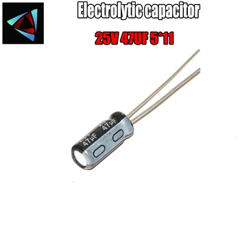 

30PCS Higt quality 25V 47UF 5*11mm 47UF 25V 5*11 Electrolytic capacitor