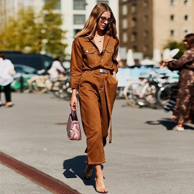 

New women's fashion slim denim jumpsuit