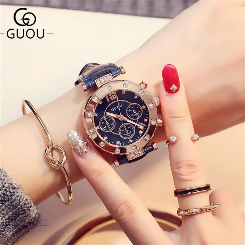 GUOU font b Watch b font Luxury Ladies font b Watch b font Fashion Quartz font