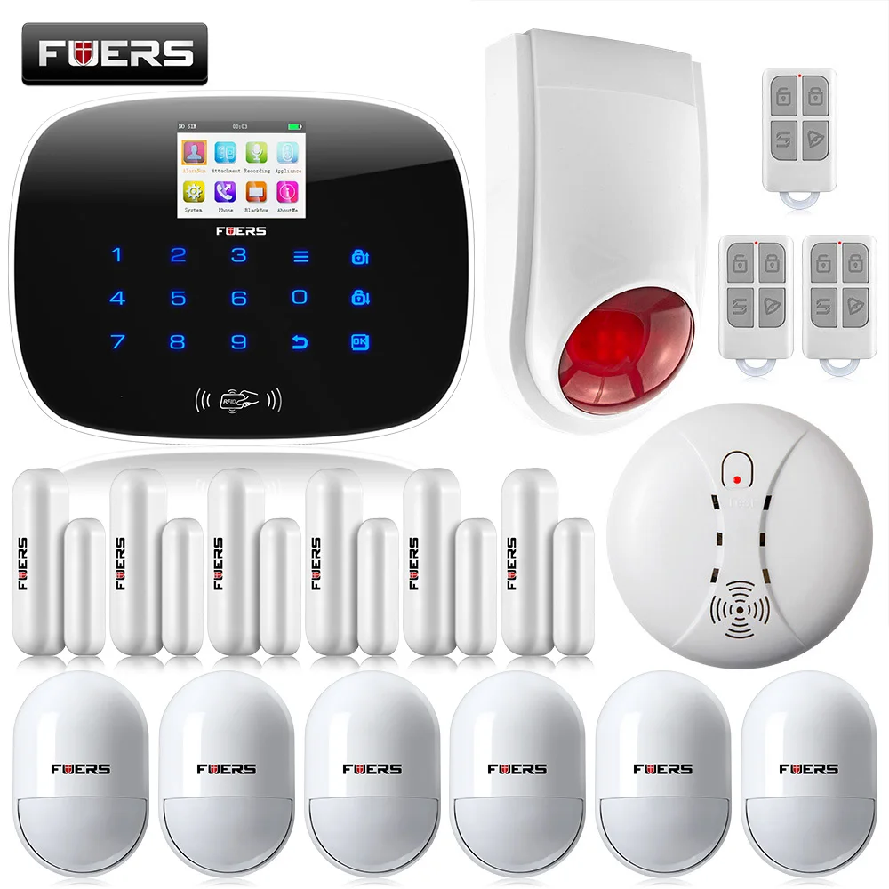 G19 GSM RFID Voice Home Burglar Alarm System Security+wireless flash