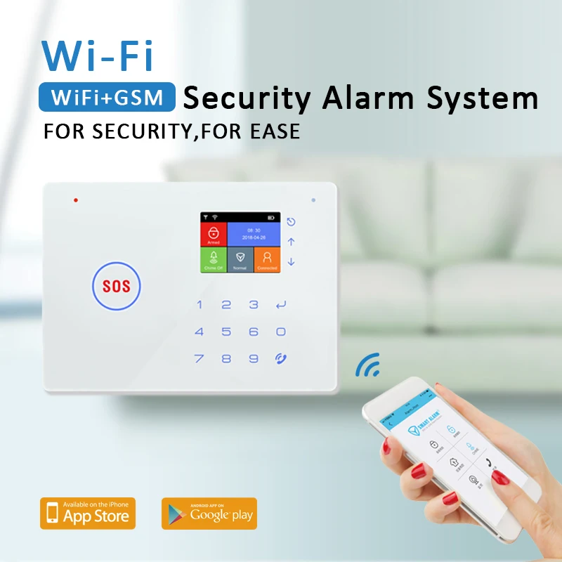 DAYTECH GSM Wi-Fi сигнализация система автоматического набора обнаружения движения пожарный дым PIR датчик сигнализации домашняя охранная беспроводная GSM Сигнализация приложение