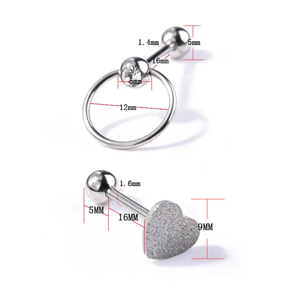 Горячо! 1/3/6 шт./компл. Для женщин кольцо в форме сердца язык из нержавеющей стали расширитель для пирсинга ювелирные изделия