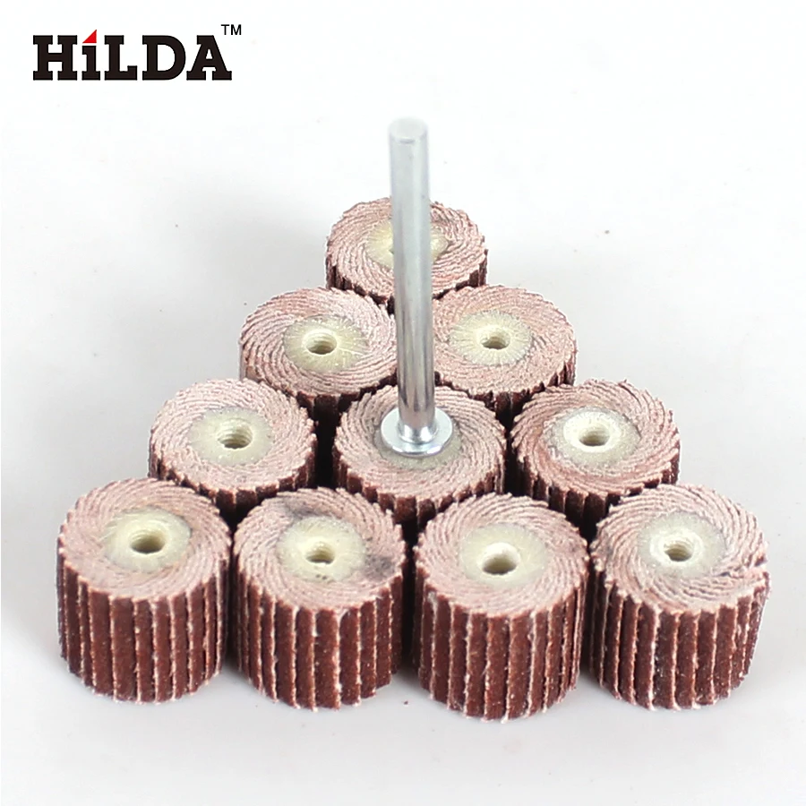 

HILDA10PCS/Set 240-Grit  Flap Wheels Sanding Brush Grinding Flap Wheels Brush Sanding Rotary Tool Dremel Accessories