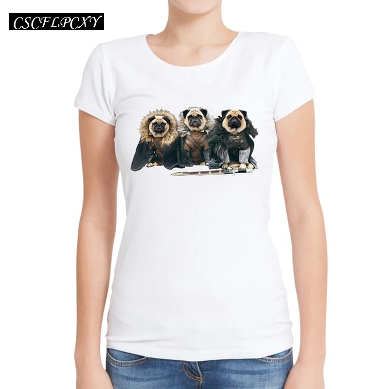 2017-New-Pug-of-Thrones-Women-T-Shirts-Short-Sleeve-Slim-Lady-T-Shirt-Game-of.jpg_640x640