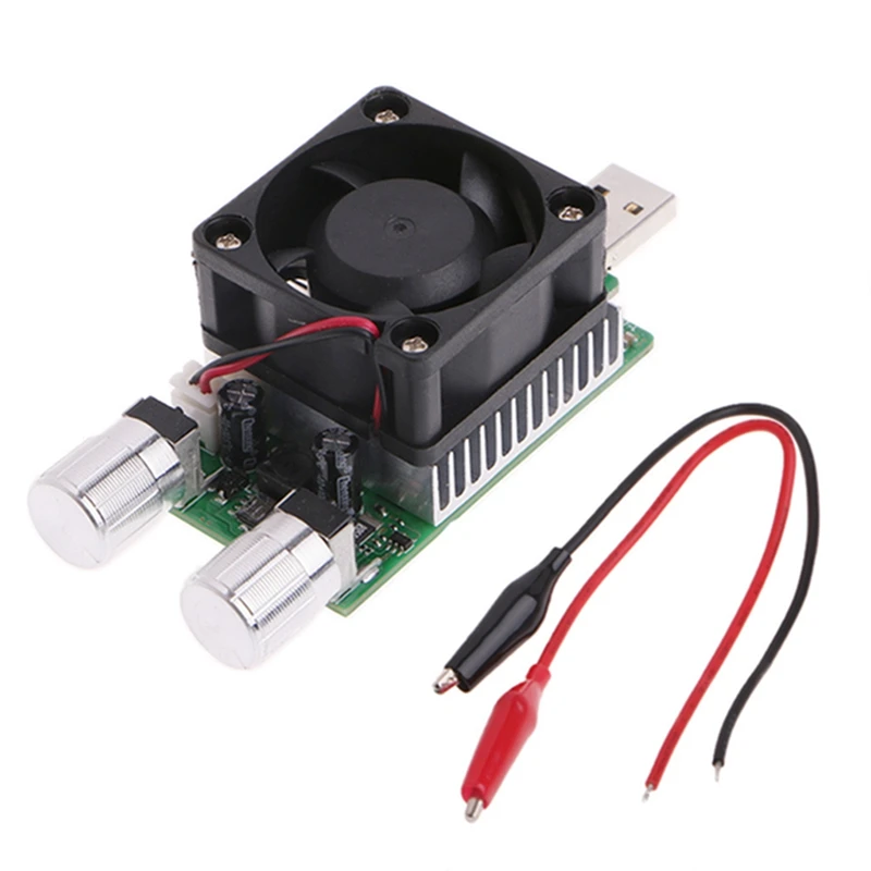 

35W 3V-21V Adjustable USB Load Battery Discharge Capacity Tester w/Cooling Fan W329