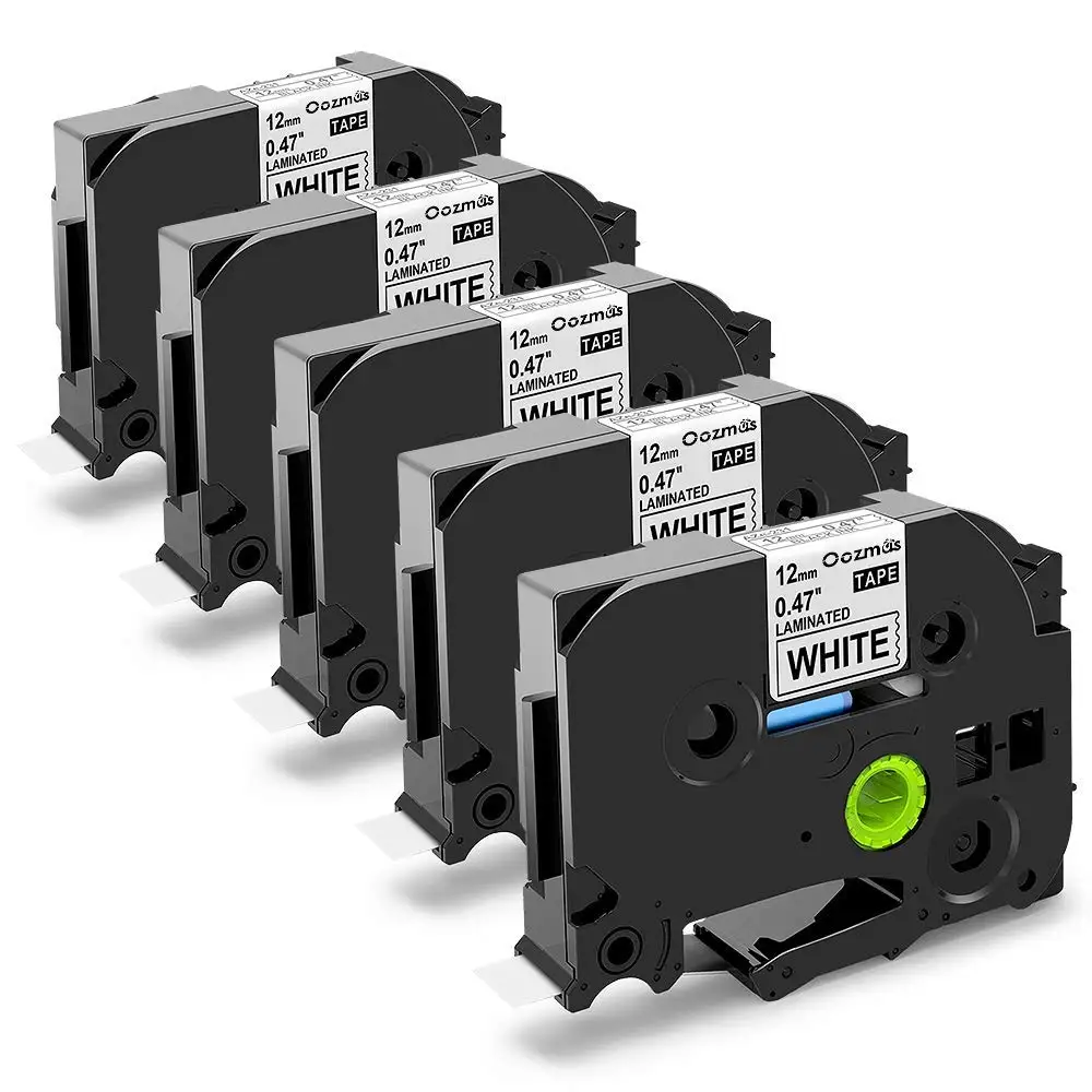 

Oozmas 5 pieces TZ-231 tapes 12mm compatible for Brother Label Tape TZe-231 black on white printer ribbon label maker