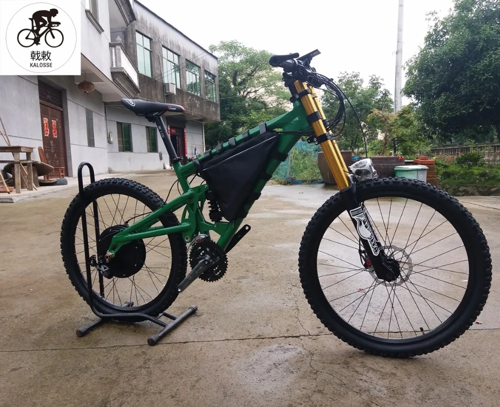 Discount Kalosse  26*2.35tires  DH  mountain  bicycle   electriccal  bike 48V 1000W   electric mountain bike  27 speed M4000 1