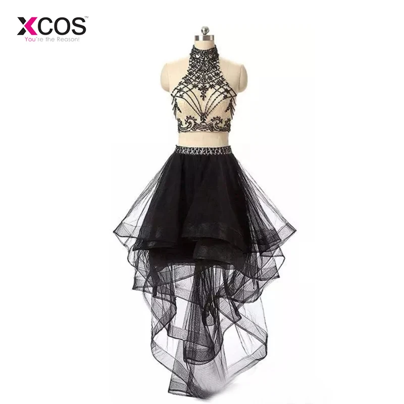 Fair Lady Gothic Black Ball Gown Wedding Dress Halter Beaded Appliques Long Evening Prom Dress 2020 Fair Lady Gothic Black Ball Gown Wedding Dress Halter Beaded Appliques Long Evening Prom Dress 2020
