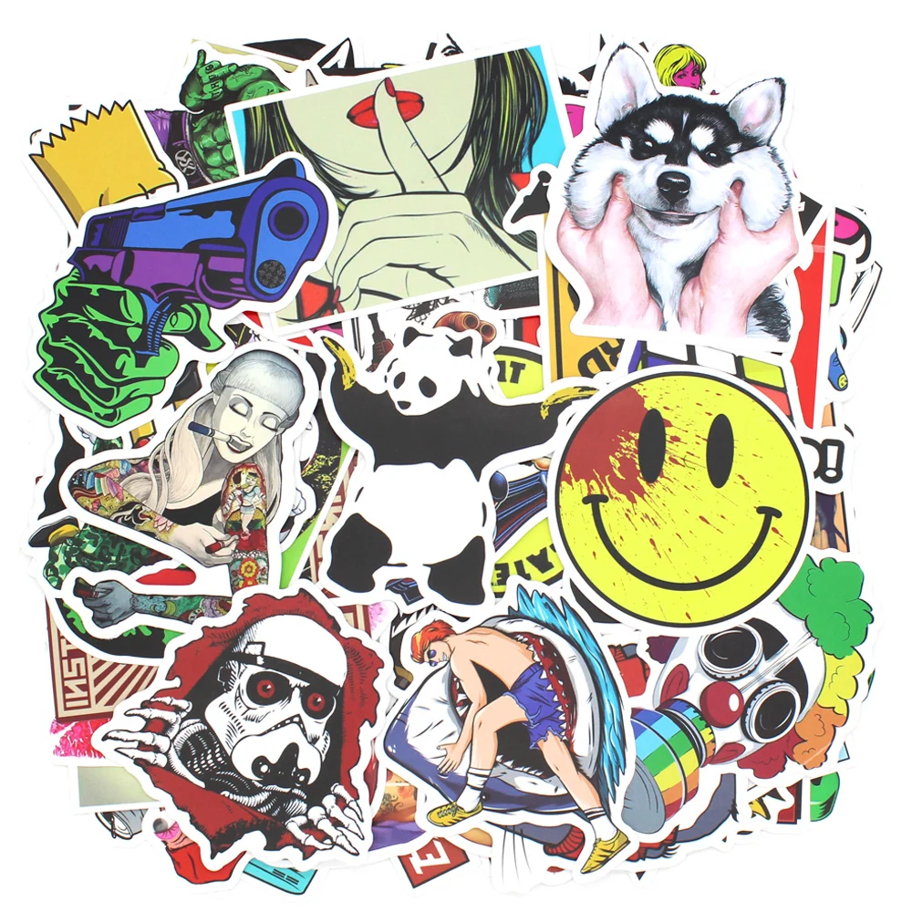 

Hot 100pcs Car Sticker Bomb Laptop Travel Case Motorcycle Bike funny Car Stickers and Decals JDM Skateboard Sticker