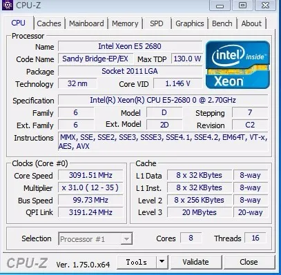 Процессор Intel Xeon E5 2680 CPU 2,7G обслуживание LGA 2011 SROKH C2 Восьмиядерный e5-2680 ПК настольный процессор