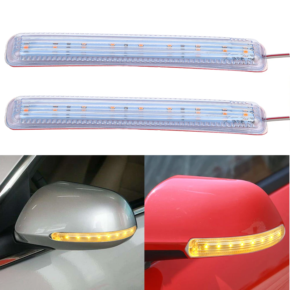 Auto Rearview Mirror Flashing Amber LED Car Light Source 2PCS Car