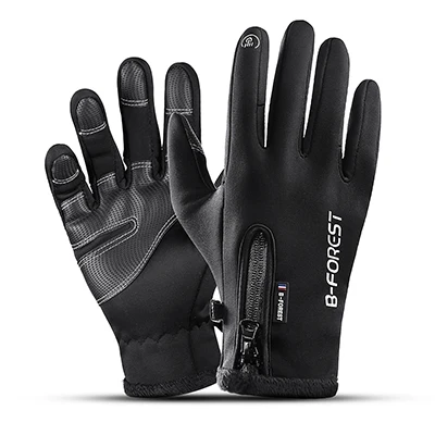 Guantes Deportivos Зимние перчатки для бега для женщин и мужчин спортивные перчатки на открытом воздухе Полный палец Ciclismo уличные перчатки дышащие handschue - Цвет: Black