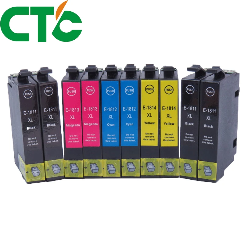 

10 Pack 18xl T1811 Ink Cartridge Compatible for INK Expression Home XP-30 XP-102 XP-202 XP-205 XP-302 XP-305 XP-402 XP-405