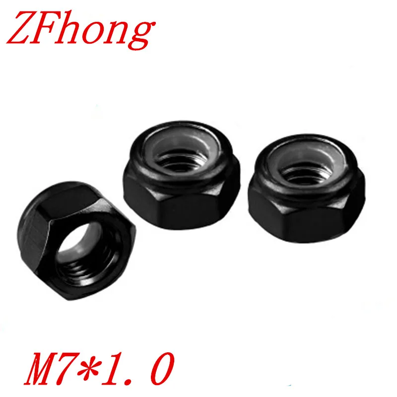 

1000pcs DIN985 m7*1.0 steel with black Nylon lock nut Insert Locking nuts