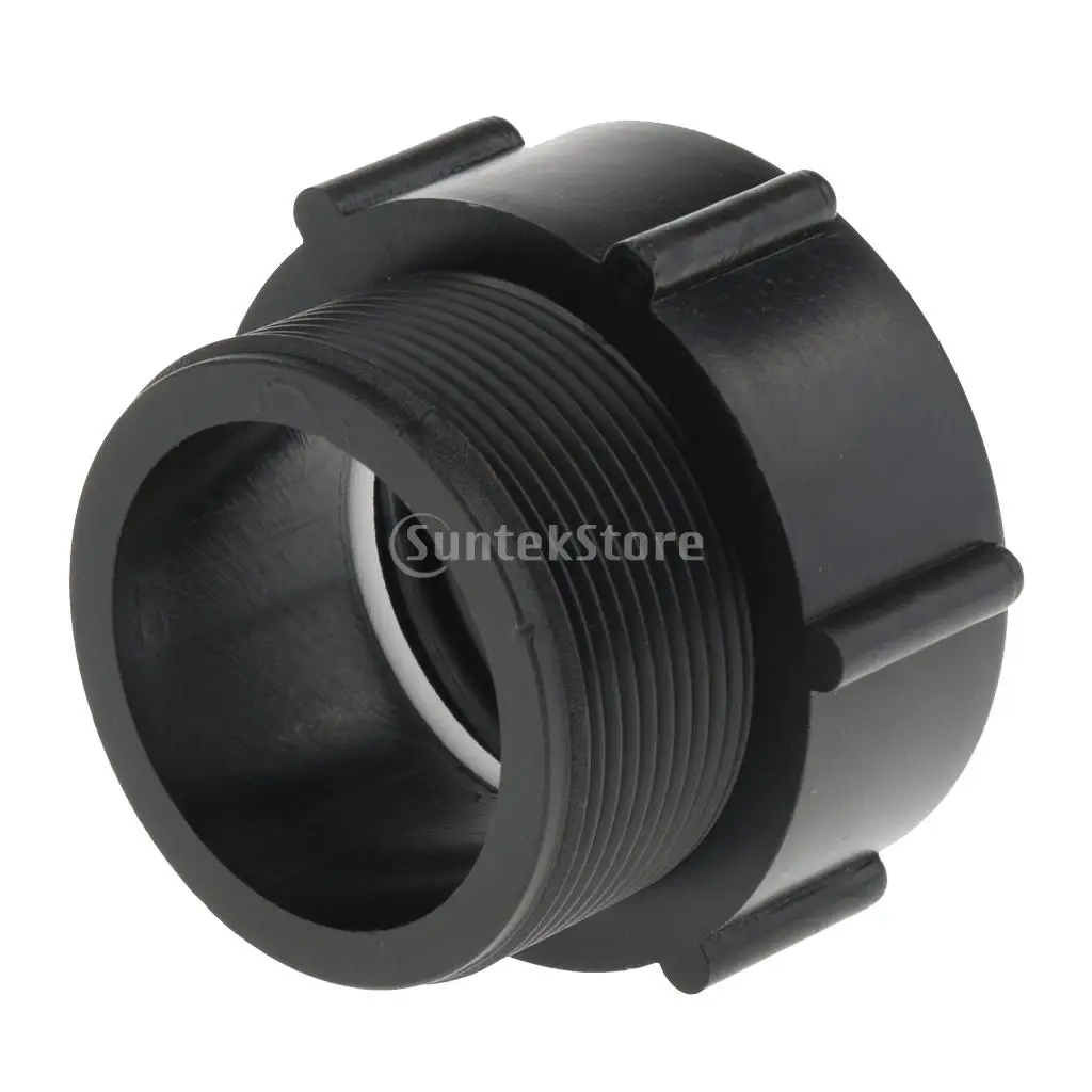 Solid 2' IBC Tote Tank Valve Adapter for DN50 BSP Thread Hose Pipe Plastic, Coarse Thread to Fine Thread
