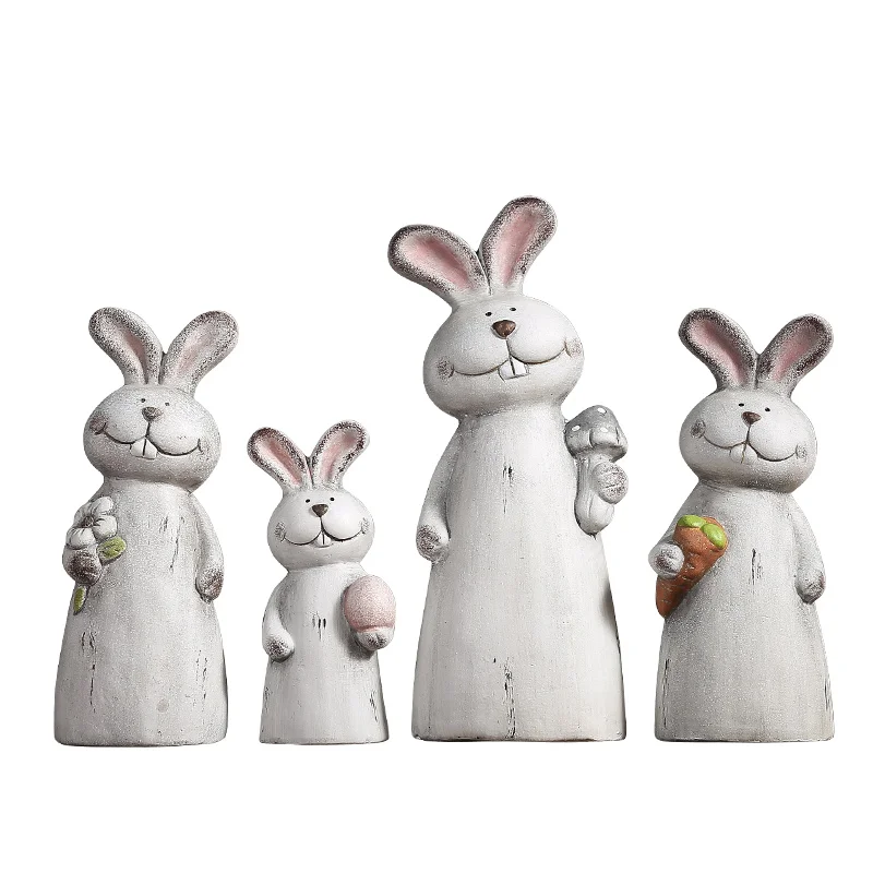 retro ceramic rabbit figurines interior animal lovely bunny porcelain