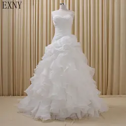 EXNY 2019; Robe De Mariage белый/слоновой кости свадебное платье складки органза с оборками свадебные платья индивидуального пошива Сделано