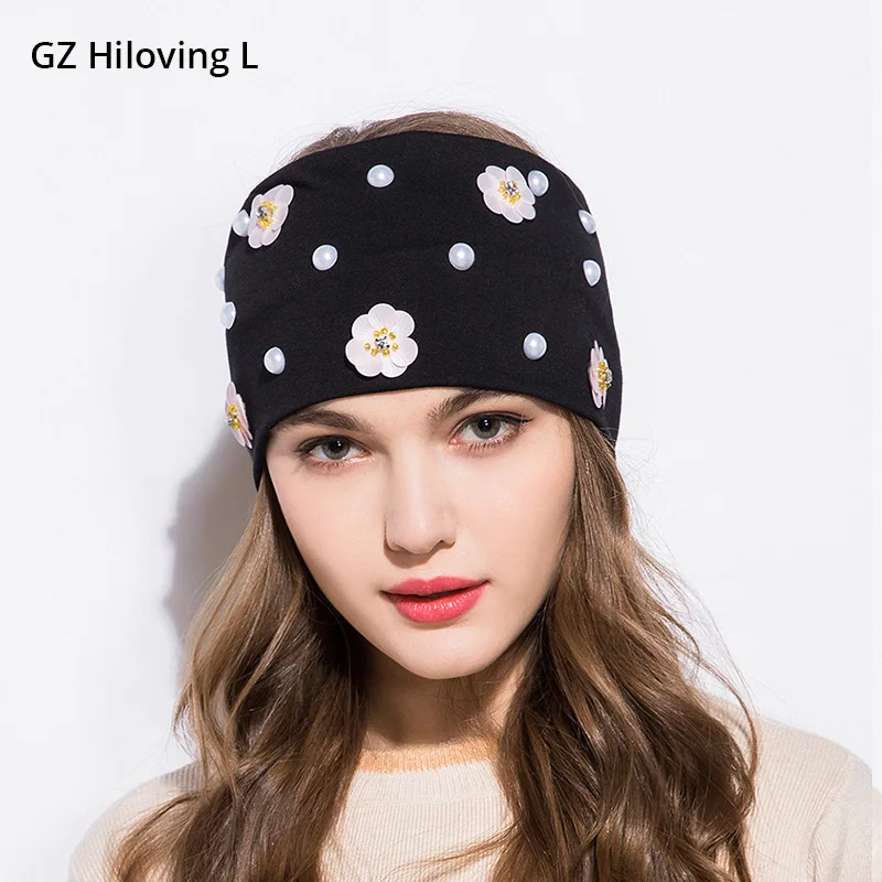 GZhilovingL New 2018 Women Pearl Headwear Headbands Ladies Girls Solid
