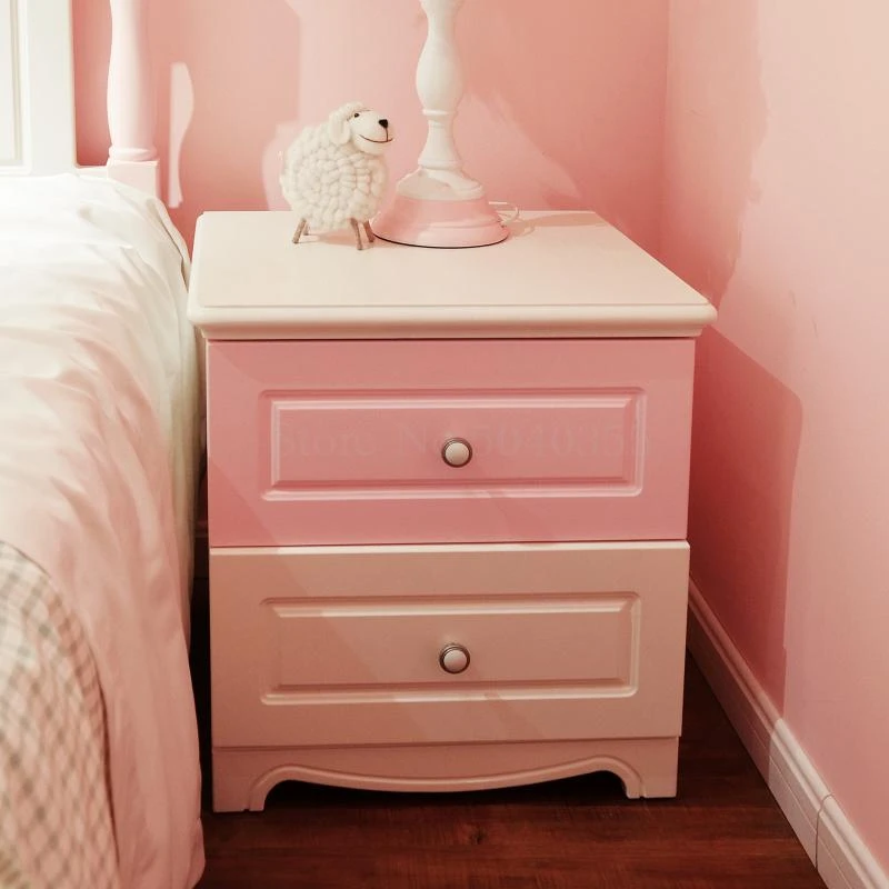 Roze nachtkastje kinderen tuin meisje slaapkamer minimalistische opslag nachtkastje|Nachtkastjes| - AliExpress