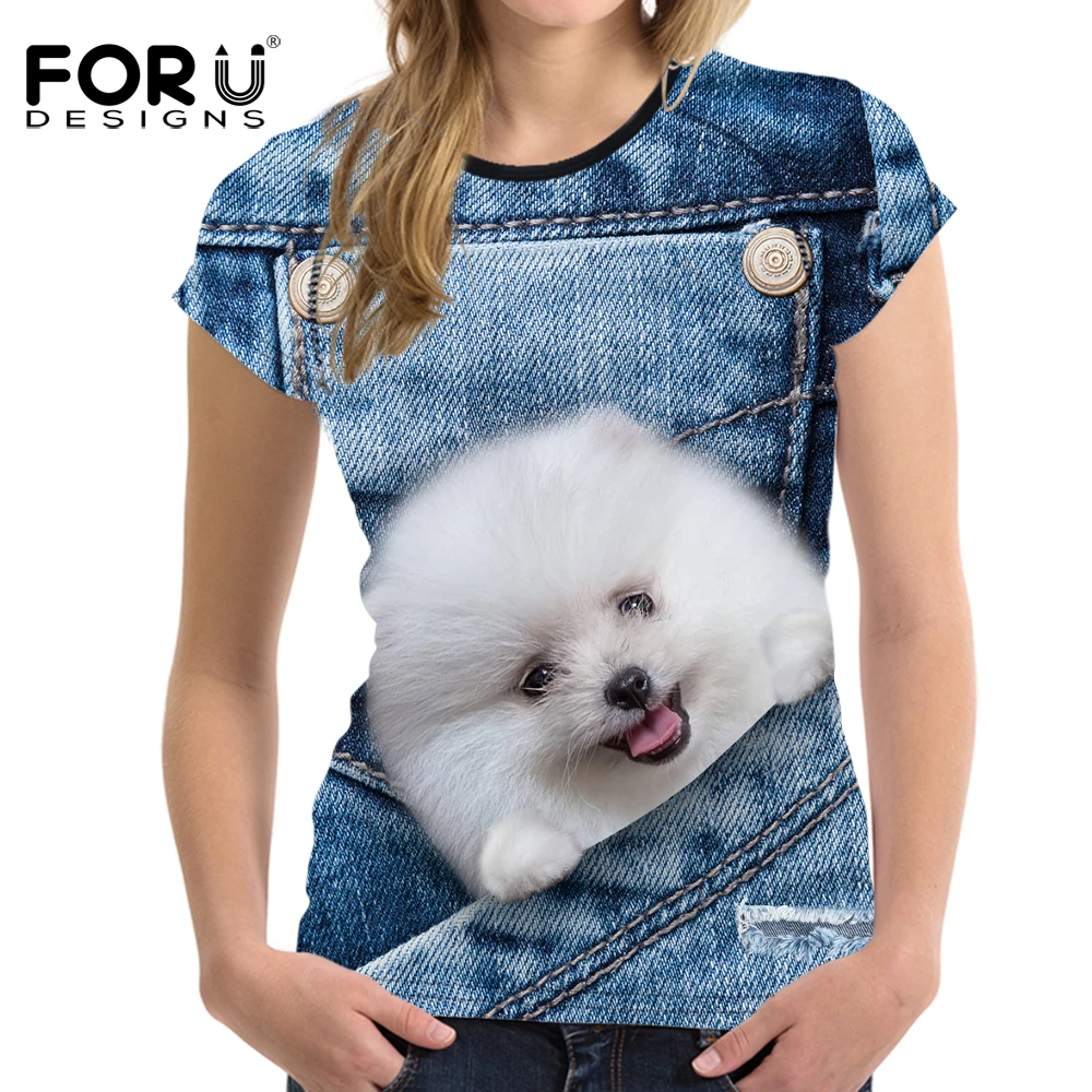 Женская летняя футболка с коротким рукавом из денима|fashion tees|women summer t shirtdog women |