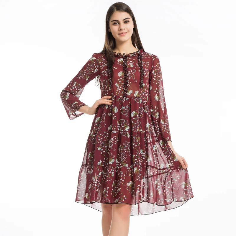 Chiffon Dress Elastic Waist