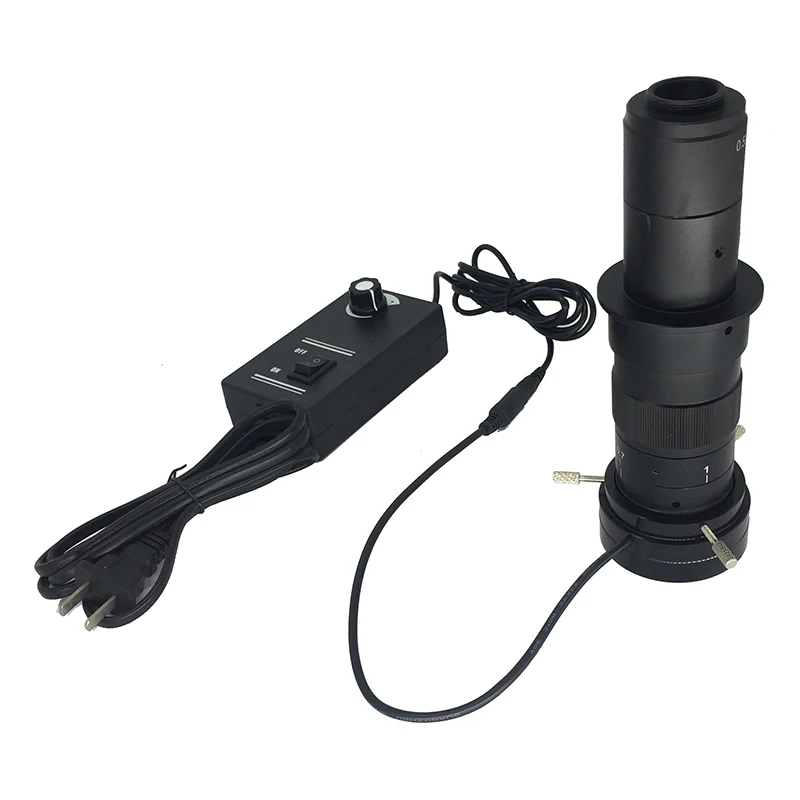 

Adjustable Illuminated 180X Monocular Optical Zoom C-Mount Lens Eyepiece with Adapter 40LED CCD C Mount for Industry Microscope