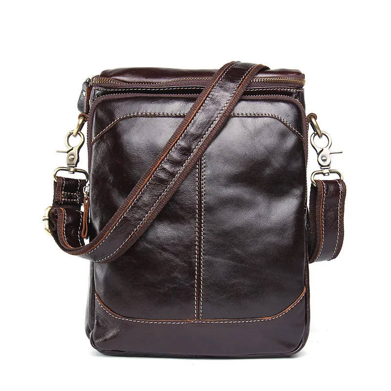 

Men Genuine Leather Small male Crossbody bags for Messenger men Leather bags Messenge fashion Quality Solid color Shoulder bag