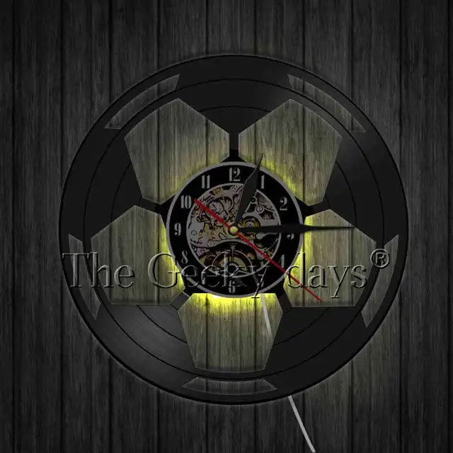 Football Vinyl Clock Soccer Wall Clock Sport Theme Handmade Art