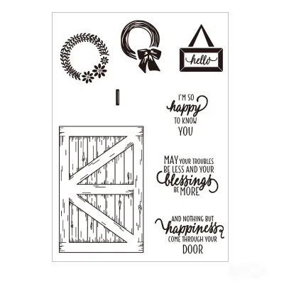 

Barn Door Wood-mount Stencil Clear stamp Metal Cutting Dies Stencil for DIY Scrapbooking Album Embossing Paper Cards
