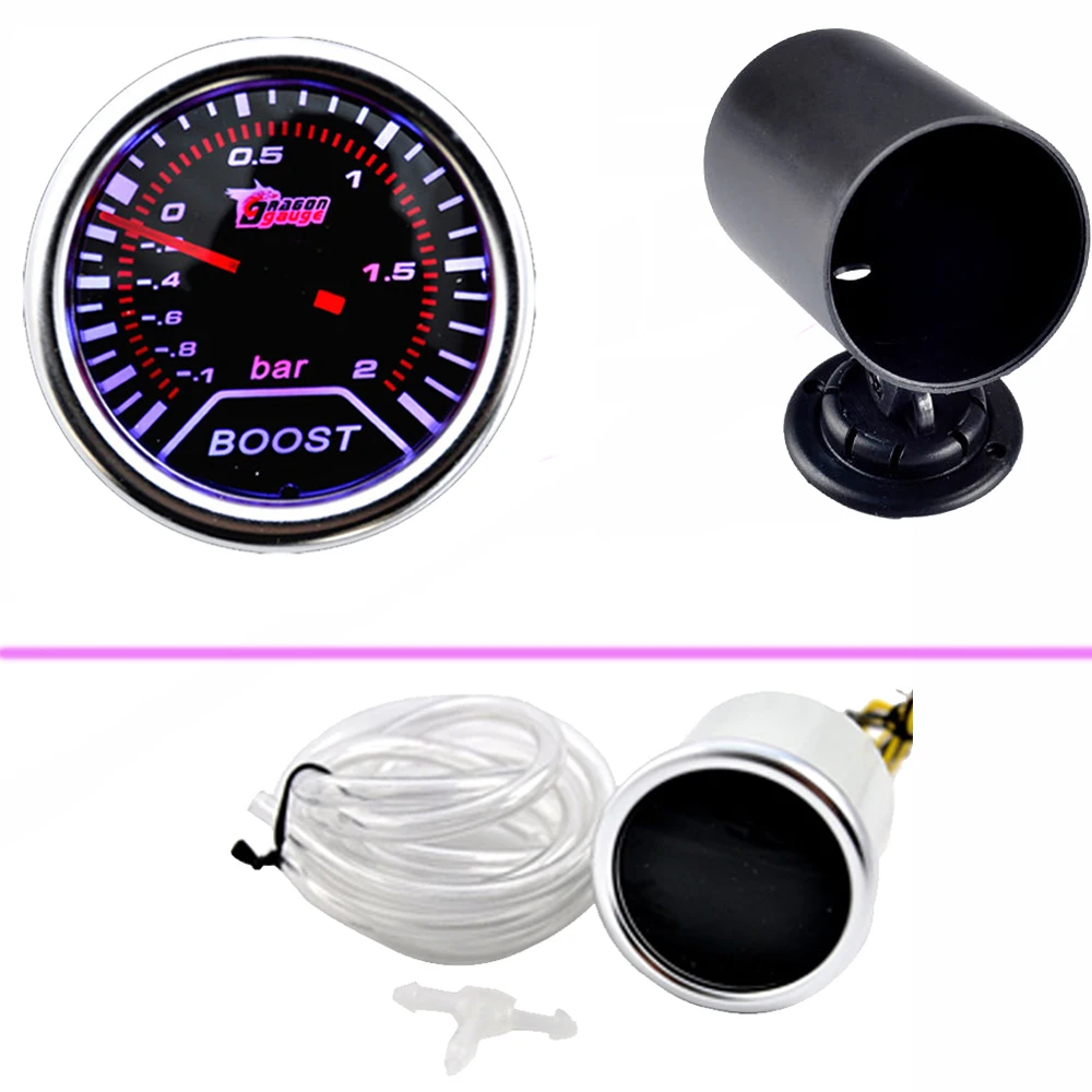 EE support Car Universal Smoke Len 2" 52mm Bar Turbo Boost Bar Gauge