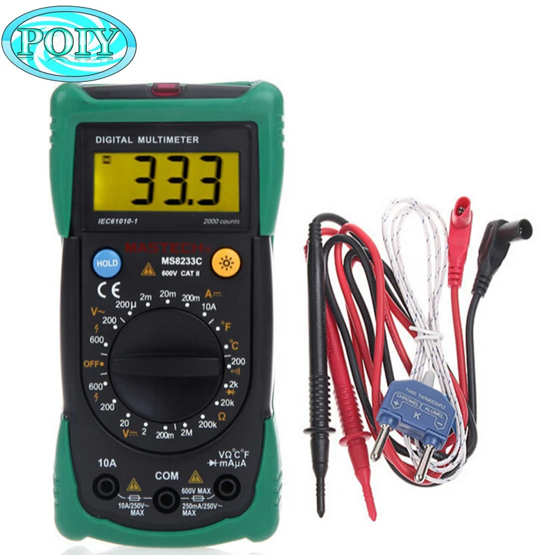 

MASTECH professional Digital MS8233C noncontact Multimeter AC DC Voltage Current MS8233C Tester Digital Multimeter Detector