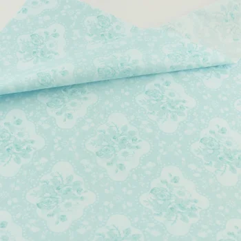 

Light Blue Floral Cotton Fabric Patchwork Quilting Sewing Cloth Crafts Bedding Decoration Teramila Fabrics Home Textile Tissue