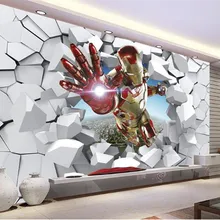 3D обои с изображением Железного человека, гигантские настенные фрески, классные фото обои для мальчиков, декор для комнаты, ТВ, фон для стен, спальни, прихожей, детской комнаты