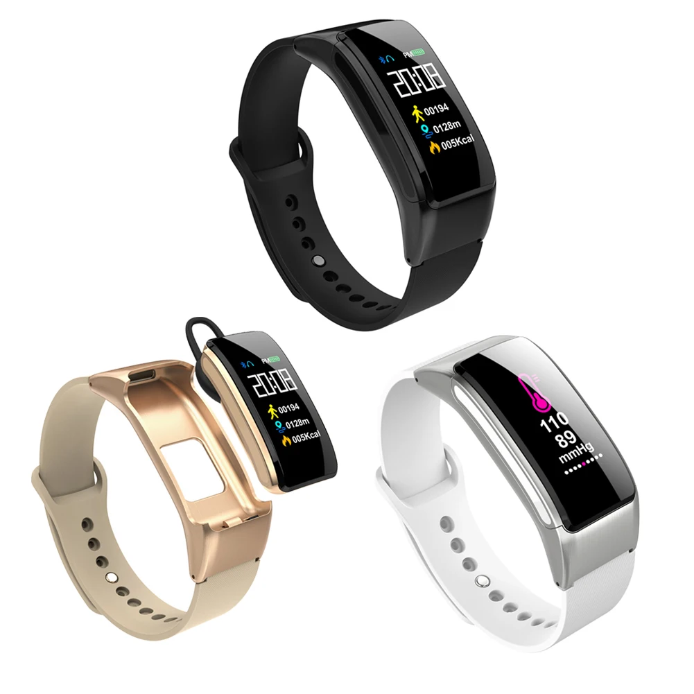 

Smart Wristband Band Bracelet Fitness Tracker Heart Rate Monitor Bluetooth Earphone Smart Band For IOS Android