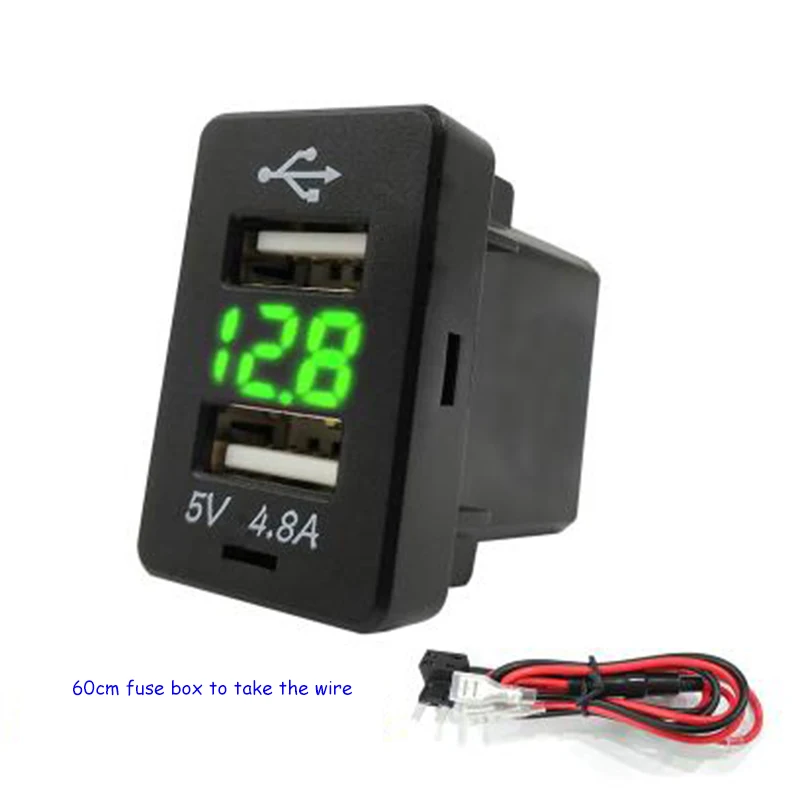 

5V 4.8A Dual USB Power Adapter Socket Car Cigarette Lighter Car Accessories Apply For Honda Crown Road XRV Civic CRV Fit