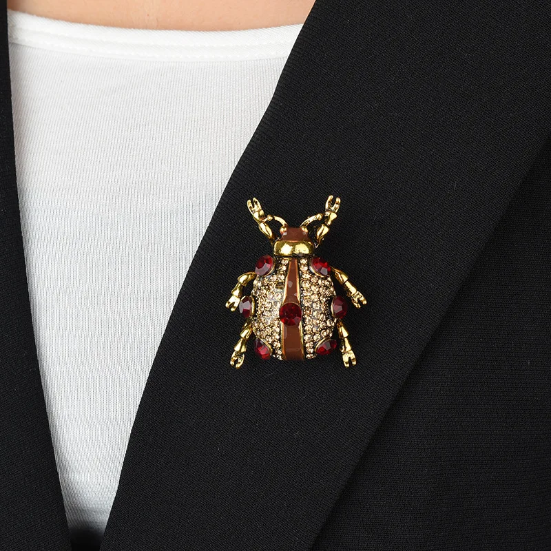 Muylind Beetle Стразы булавка брошь в виде жука для женщин Винтажные заколки кристаллы