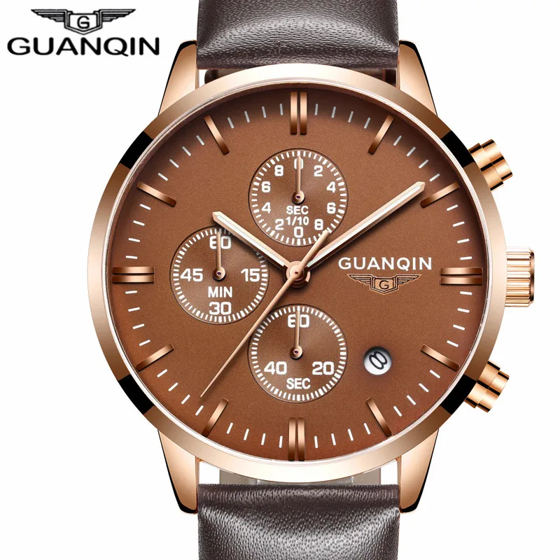 

Guanqin Mens Watches Top Brand Luxury Military Sport Quartz Watch Men Chronograph Luminous Hands Male Clock Relogio Masculino