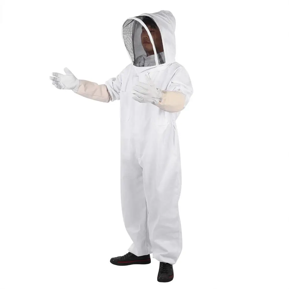 Хлопок полный тело защитный костюм пчеловода вуаль капюшон перчатки шляпа одежда защита для Пчеловодство костюм пчеловоды пчелы костюм оборудование
