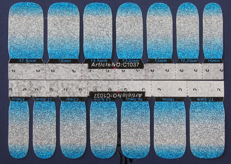 Блестящий Порошок градиентный цвет наклейки s ногтей Обертывания полное покрытие лак стикер DIY самоклеющиеся художественные украшения