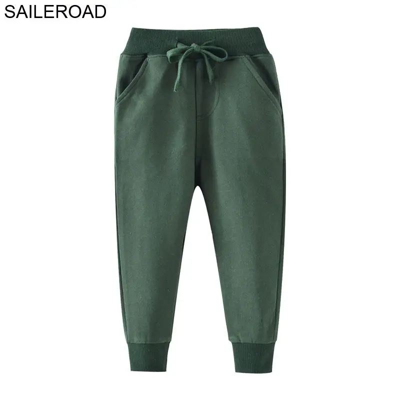 SAILEROAD Solid Boy Длинные брюки для детей Спортивные штаны Осень Дети Спортивные брюки Хлопок Девочки Карманы для детской одеж - Цвет: 7081 same picture