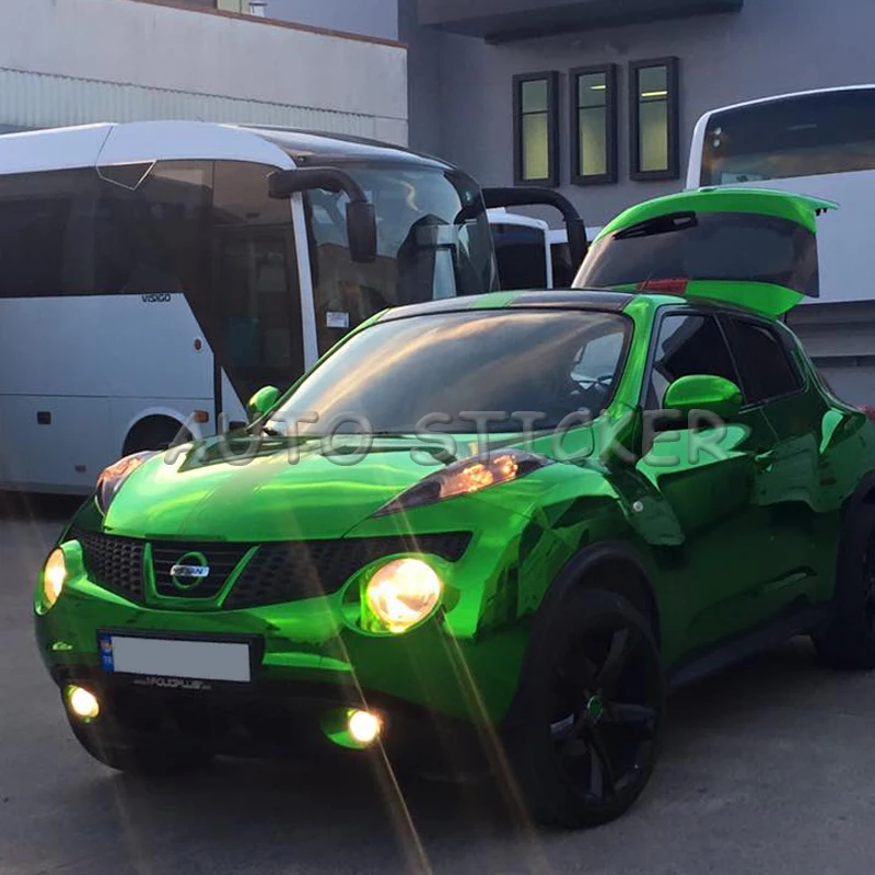 apple green chrome mirror film car wraps 1
