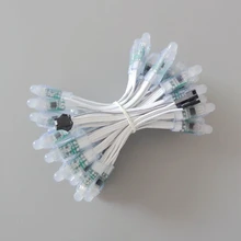 1000 шт. 12 мм WS2811 Полноцветная Растровая светодиодная гирлянда Белый провод кабель DC 5 в IP68 Водонепроницаемый RGB Цвет цифровая светодиодная точечная лампа