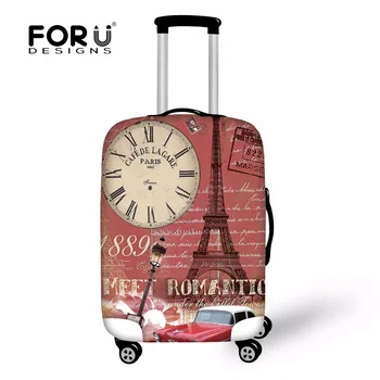 

FORUDESIGNS 2019 Waterproof Luggage Protective Cover For 18-30 Inch Travel Suitcase Vintage Elastic Thick Trolley Luggage Covers