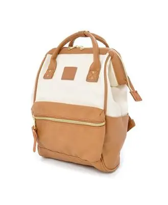 Модный студенческий мужской и женский рюкзак, бренд anello pu большой мужской и женский школьный рюкзак для отдыха, сумки для ноутбука и путешествий - Цвет: White and khaki