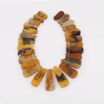 

Approx 25pcs Strand,Natural Brown Coffee Achate Slab Slice Beads Charm,Polished Raw Striped Spotted Achates Loose Beads Pendants