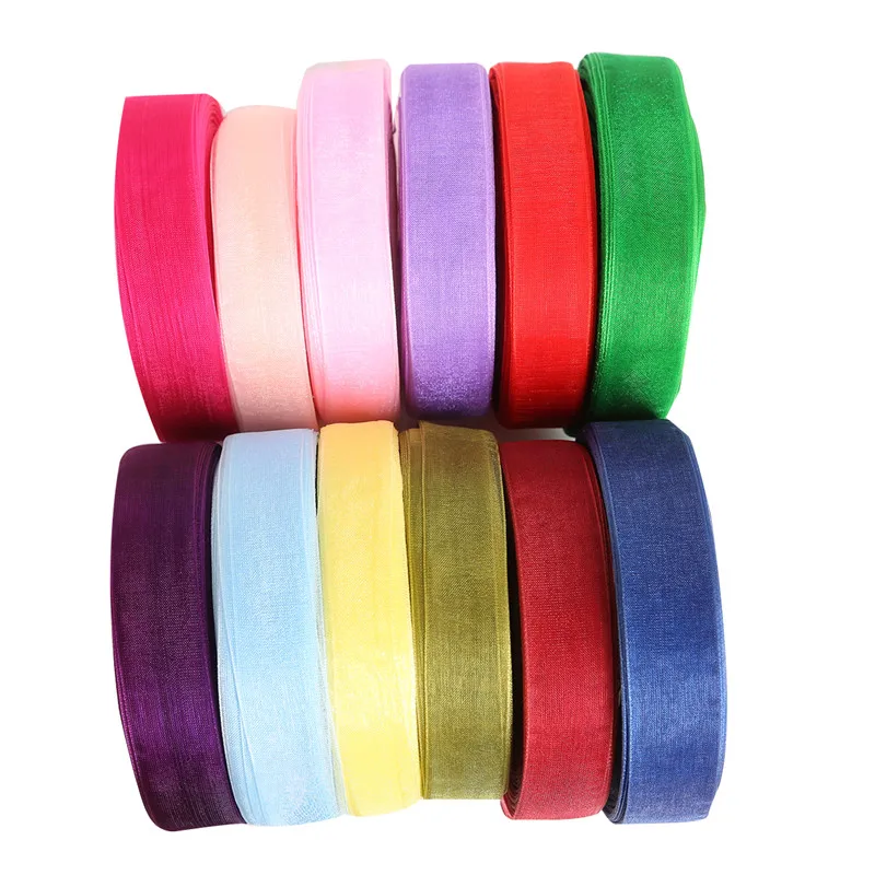 20mm 50 Yards 6 Points Organza Ribbon Arts Crafts Sewing Apparel Sewing