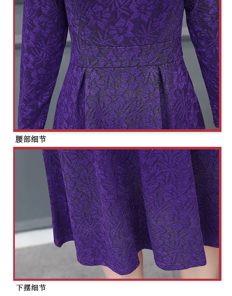 6016 Formal Dress Women Elegant Autumn Winter Plus Size 5XL A-line Women Dress Long Sleeve Casual Vintage Mom Dress Knee Length 2018 9
