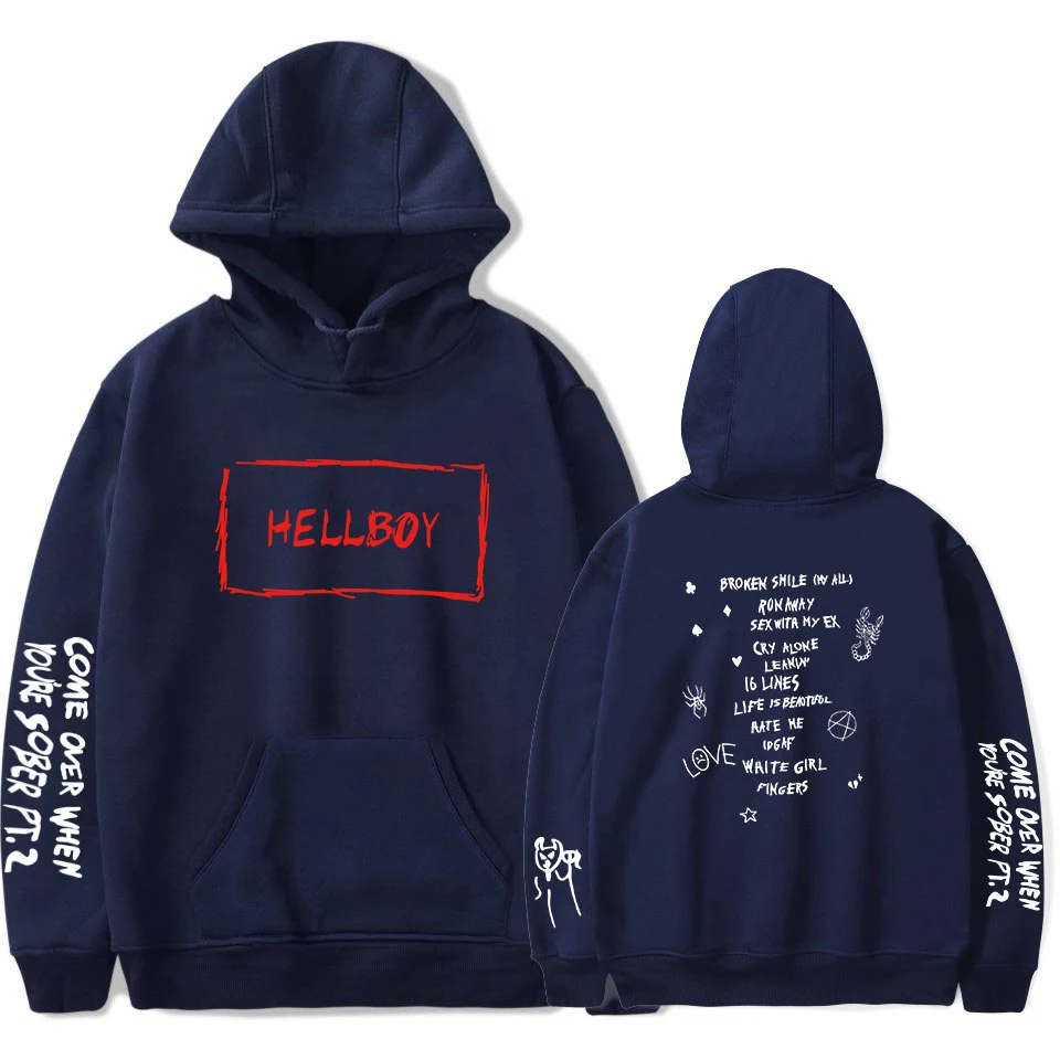 Новая мужская толстовка с принтом lil peep HELLBOY трендовая простая Толстовка на весну