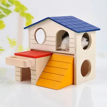

Natural Wooden Hamster House Hamster Foldable Toy Hamster Cage Decoration Hamster Small Pets Rats House New Design